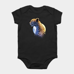 Cheetah Water Color Baby Bodysuit